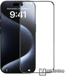 Nillkin Apple iPhone 16 Pro Max, NILLKIN CP+ PRO előlap védő karcálló edzett üveg, 9H, 0, 3mm, UV szűrés, A teljes felületén tapad, A teljes kijelzőt védi, Felhelyezést segítő kerettel, Fekete