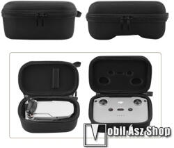DJI Mavic Mini 2 és távirányító tartó / hordozó táska - ütődésálló, cipzár, hordozó fül, drón táska: 75 x 115 x 80mm, távirányító táska: 170 x 130 x 70mm - ERŐS VÉDELEM! - FEKETE