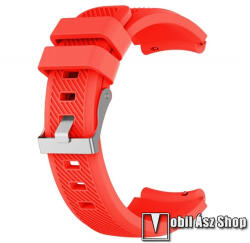  Okosóra szíj - PIROS - szilikon, csíkos mintás, 22mm széles, állítható - HUAWEI Watch GT 3 46mm / GT 3 Pro 46mm / Watch 3 46mm / Watch 3 Pro 48mm / SAMSUNG Watch3 45mm / Xiaomi Watch S2 / Amazfit GTR 