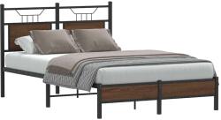 vidaXL barna tölgy színű szerelt fa ágykeret matrac nélkül 120x200 cm (4106996) - vidaxl