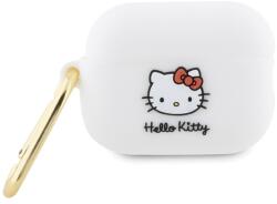 Hello Kitty Husa pentru Apple AirPods Pro 2 - Hello Kitty Silicone 3D Kitty Head (HKAP23DKHSH) - White