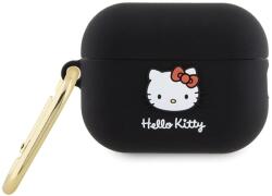 Hello Kitty Husa pentru Apple AirPods Pro 2 - Hello Kitty Silicone 3D Kitty Head (HKAP23DKHSK) - Black