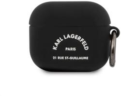 Karl Lagerfeld Husă siliconică Karl Lagerfeld Rue St Guillaume pentru AirPods 3 neagră (KLACA3SILRSGBK)