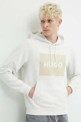 HUGO BOSS pamut melegítőfelső bézs, férfi, nyomott mintás, kapucnis - bézs XL - answear - 23 990 Ft