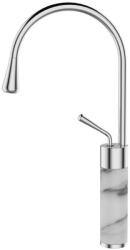INVENA Gabro magasított mosdó csaptelep, fehér-króm, BU-03-W02-V (BU-03-W02-V)