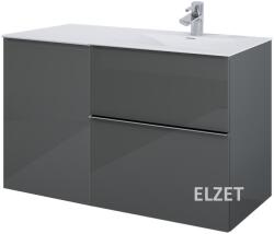 Elita Look 100 cm-es (60+40) két fiókos, egy ajtós alsó szekrény fényes anthracite (167078, 166996)