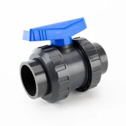 Pimtas Plastik PVC-U golyóscsap, tok/tok - D63 (PIM-GS-TT-63)