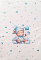 Color pelenkázó lap sík 70x50cm Maci fiú kék