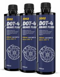 MANNOL 3бр X 450мл Спирачна течност MANNOL DOT-4 (3x450ml MANNOL DOT-4)