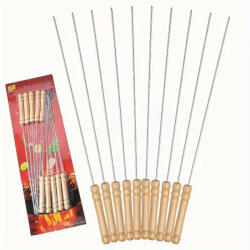 Malatec Grill és BBQ nyárs 10db/készlet, 30 cm hosszú rozsdamentes acél