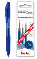 Pentel Rollertoll zselés golyóátmérő 0, 7 mm Pentel EnerGel BL107-CX írásszín kék + ajándék tollbetét 3db/csomag (LR7-3C-PROMO) - web24