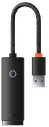 Baseus LITE adapter kábel (Ethernet aljzat - USB 3.0, RJ45, 1000MB/s, LAN, 10cm) FEKETE