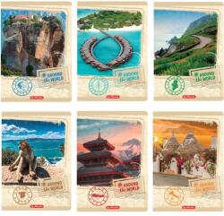 Herlitz Around the World 3D UV soft touch A5 60lapos kockás füzet (09577347)