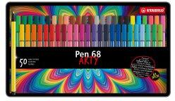 STABILO Тънкиписец Pen 68 50 цв в метална кутия