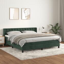 vidaXL sötétzöld bársony rugós ágy matraccal 160x200 cm (3131210)