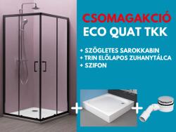Kolpa San Kolpa-San Eco Quat TKK 80x80 cm szögletes zuhanykabin matt fekete profillal - akciós csomagajánlat (515230-akcios)