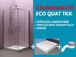 Kolpa San Eco Quat TKK 80x80 cm szögletes zuhanykabin ezüst profillal - akciós csomagajánlat (538550-akcios)
