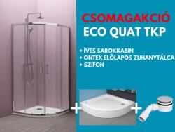 Kolpa San Kolpa-San Eco Quat TKP 90x90 cm negyedköríves zuhanykabin ezüst profillal - akciós csomagajánlat (538580-akcios)