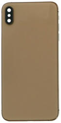  Apple iPhone XS Max középső keret akkufedéllel, oldalgombokkal, sim kártya tartó tálcával és kamera lencsével, arany (EU verzió, OEM)