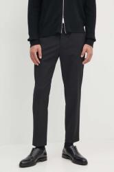 Calvin Klein nadrág gyapjú keverékből fekete, egyenes, K10K109550 - fekete 52