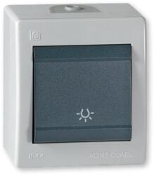 ALING-CONEL Aling-Conel POWER - 101N nyomógomb lámpajellel, 10A 250V, IP44, szürke/antracit (255.1A) (255.1A)