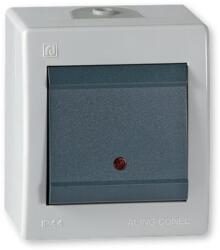 ALING-CONEL Aling-Conel POWER - 101 egypólusú kapcsoló, 10A 250V, IP44, jelzőfényes, szürke/antracit (2511.1A) (2511.1A)