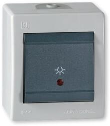 ALING-CONEL Aling-Conel POWER - 101N nyomógomb lámpajellel, 10A 250V, IP44, jelzőfényes, szürke/antracit (255I. 1A) (255I.1A)