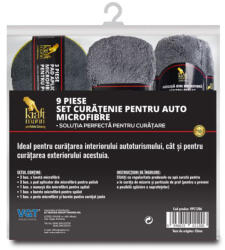 Kraftmann Set auto Kraftmann pentru curatenie cu 9 piese din microfibra (VPC1206)