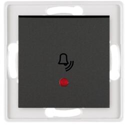 ALING-CONEL Aling-Conel PRESTIGE - 101N nyomógomb csengőjellel, jelzőfényes, 10A 250V, keret nélkül, soft fekete (6010I. E1) (6010I.E1)