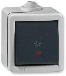 ALING-CONEL Aling-Conel ARMOR - 101N nyomógomb lámpajellel, jelzőfényes, 10A 250V, IP55, IK07, FÉM házban, szürke/antracit (285I. 1A) (285I.1A)