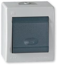 ALING-CONEL Aling-Conel POWER - 101N nyomógomb csengőjellel, 10A 250V, IP44, szürke/antracit (256.1A) (256.1A)