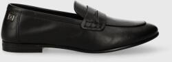 Tommy Hilfiger bőr mokaszin ESSENTIAL LEATHER LOAFER fekete, női, lapos talpú, FW0FW07769 - fekete Női 37