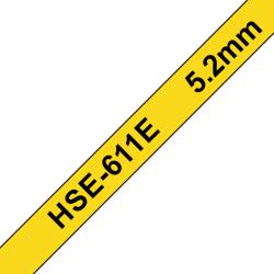 Brother Banda Etichete Brother HSE611E 5.2mm Black On Yl Heat Oem (HSE611E_OEM)