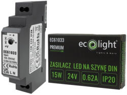 ECOLight Tápegység LED DIN Rail Premium Line 15W 24V Ecolighthoz (ECOZAS0955)