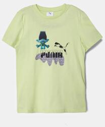 PUMA gyerek pamut póló X TROLLS Tee zöld, nyomott mintás, 627376 - zöld 104