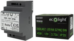 ECOLight Tápegység LED DIN Rail Premium Line 12V 45W Ecolighthoz (ECOZAS0915)