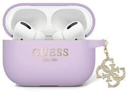 Guess Liquid Silicone Glitter Triangle Charm Apple AirPods Pro 2 2022 / 2023 tok, lila - phoner