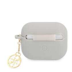 Guess 4G Charms Silicone Apple Airpods Pro tok, szürke (GUAPLSC4EG) - phoner