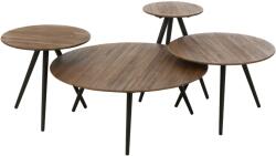 J-line Négy barna fa asztalos készlet J-line Tooky 70/50/40/30 cm (J-40795)