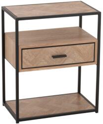 J-line Fa éjjeliszekrény J-line Zigtem 50 x 30 cm fekete szerkezettel (J-25018)