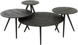 J-line 4 db fekete fa asztalos készlet J-line Takke 70/50/40/30 cm (J-40783)