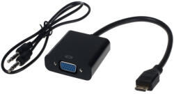 HOPE R Cablu convertor micro HDMI tata la VGA mama cu cablu audio, 15 cm, HOPE R (CMCHDMVGAAHP)