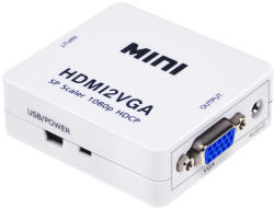 HOPE R Mini convertor HDMI la VGA, 1080p, video si audio stereo, HOPE R (AHDMVGAAHP)