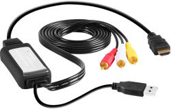 HOPE R Cablu convertor HDMI tata la AV RCA ce suporta intrare 4K si iesire 1080P, 2m, HOPE R (CC2HDAVHP)