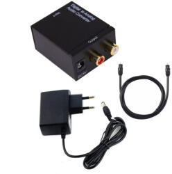 HOPE R Convertor audio digital coaxial sau optic SPDIF Toslink la audio analog 2 RCA, alimentator 220V, cablu optic, HOPE R (CADTSRCAHP)