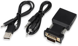 HOPE R Convertor VGA tata la HDMI mama, cu cablu audio, 1080P, mufa aurie, HOPE R (ACVGAHDMIAHP)