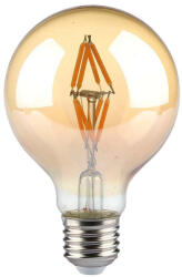 V-TAC Borostyán LED izzó filament COG E27 G80 4W 2200K - 217148