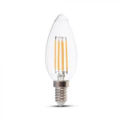 V-TAC Átlátszó LED izzó filament COG E14 C35 4W 100lm/w 2700K gyertya dimmelhető - 2870