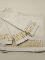 Textil Set 20 prosoape batiste albe cu auriu, 30x30 cm, 100% bumbac, cod P107 (EDS907) Prosop