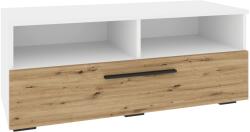 haaus Comoda Kos, O Usa, 2 Polite, Alb/Stejar Artisan, 95 x 40 x 39 cm (921224)